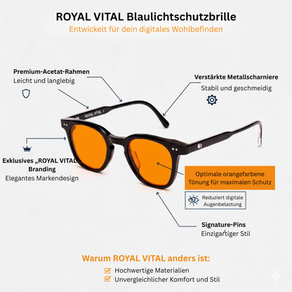 ROYAL VITAL™ Blaulichtschutzbrille für besseren Schlaf und klare Sicht