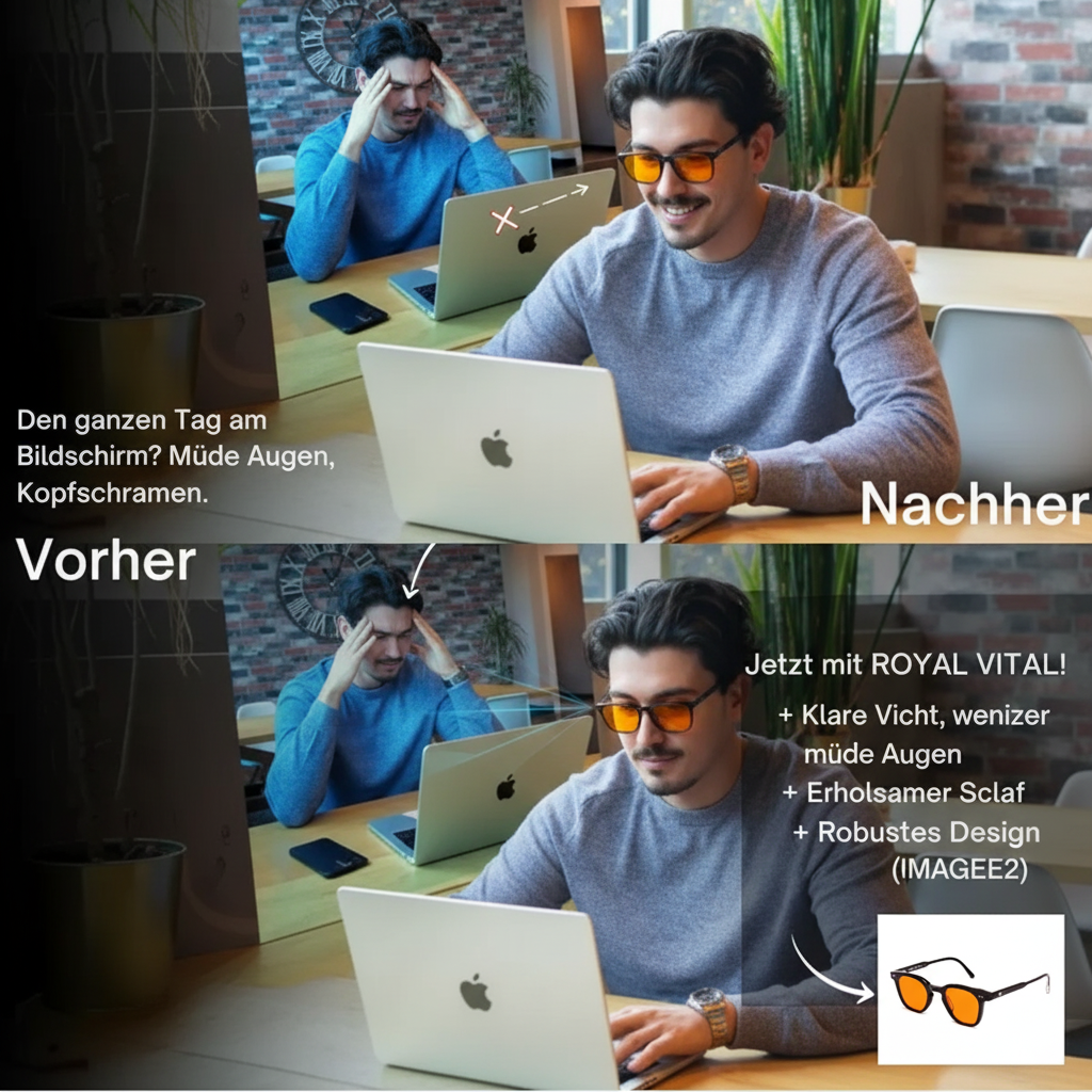 ROYAL VITAL™ Blaulichtschutzbrille für besseren Schlaf und klare Sicht